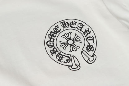 Chrome Hearts Logo Flag Long Sleeve Tee - Black White Gothic Street T-Shirt K2126