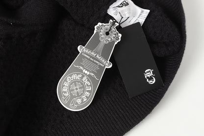 Chrome Hearts Gothic Cross Knit Cardigan - Black Grey Streetwear Jacket 904