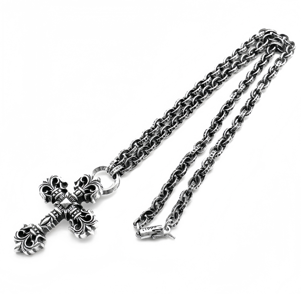 Flame Cross Pendant Necklace Ornament