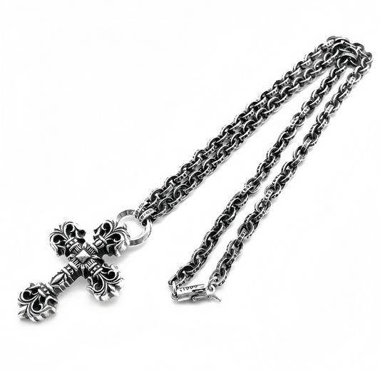 Flame Cross Pendant Necklace Ornament