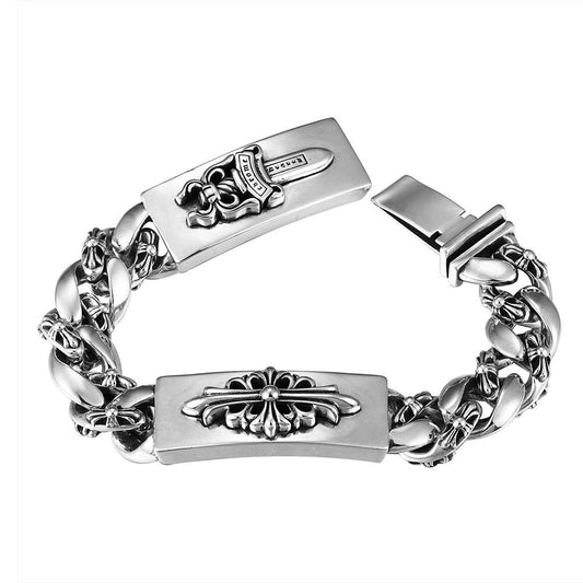 Chrome Hearts DOUBLE ID FANCY LINK BRACELET 8